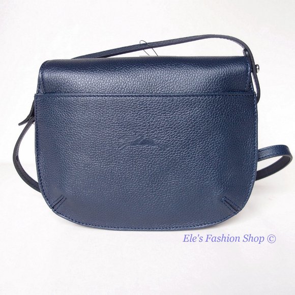 NWT LONGCHAMP Le Foulonne Small Leather Crossbody NAVY BLUE Authentic! - Picture 8 of 15